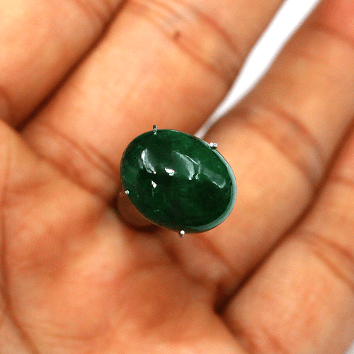 Piedra preciosa cabujón ovalado verde rico granate tsavorita natural certificado 9,44 quilates - Imagen 2 de 16