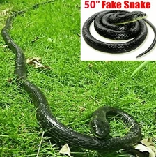 50" Fake Realistic Rubber Snake Scary Toy Prank Party Joke Halloween Decor Prop