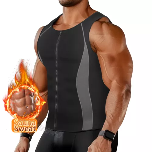 Traje de sauna para hombre chaleco de sudor entrenador de cintura moldeador corporal compresión gimnasio torso sin mangas - Imagen 24 de 31