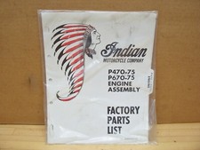 Lista de piezas de motocicletas Indian de colección NOS Indian manual motor P470-75 P670-75