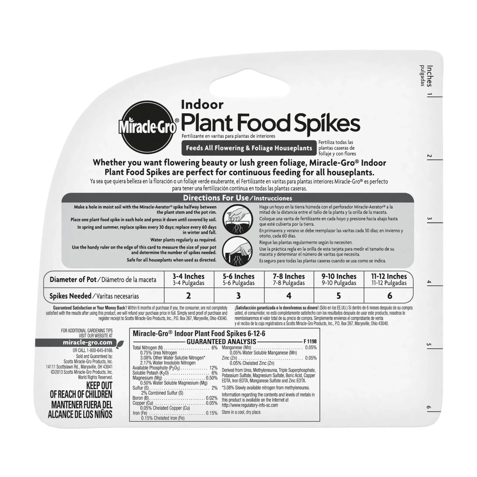 Miracle-Gro Indoor Plant Food 48-Spikes Fertilizer Spikes 2.2-Ounce