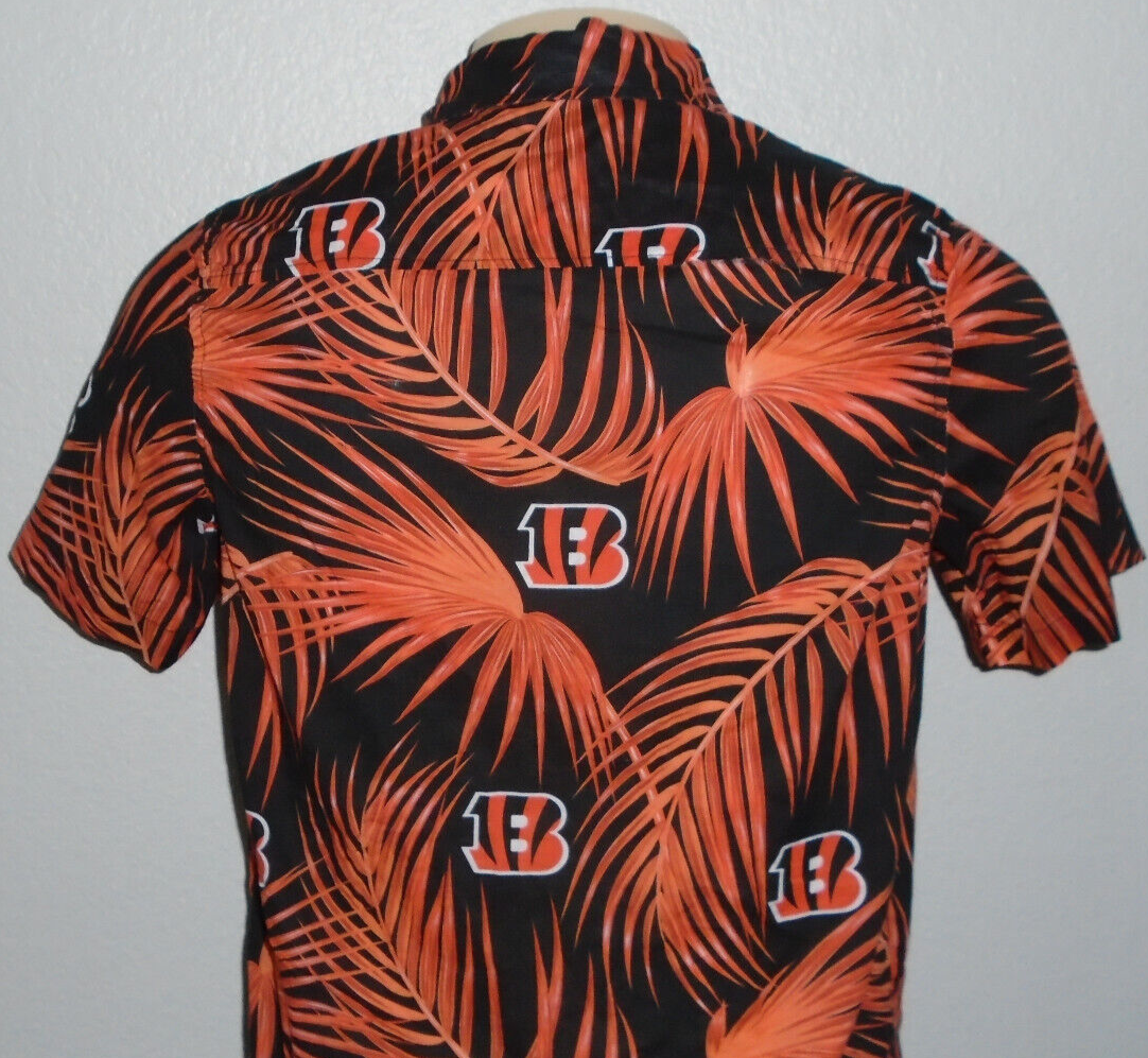 Cincinnati Bengals Team NFL Tiki Lounge Button Up Hawaiian Shirt