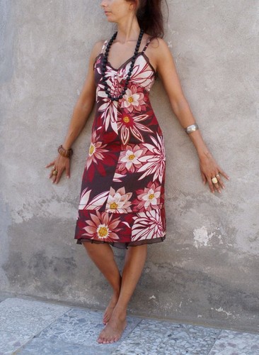 MAX MARA Vestito Donna Lino Seta Estivo Spalline Multicolore Floreale Tag  XS/S | eBay
