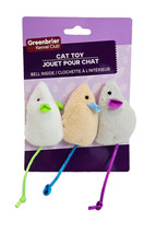 New 3 Pack Mice White Brown  Gray with Tails Cat Toys with Bell Inside