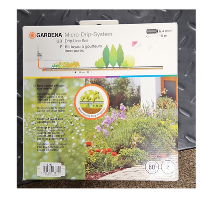 GARDENA Micro-Drip-System Drip Line Set 15m 6.4mm 1.9 l/h 50 Emitters