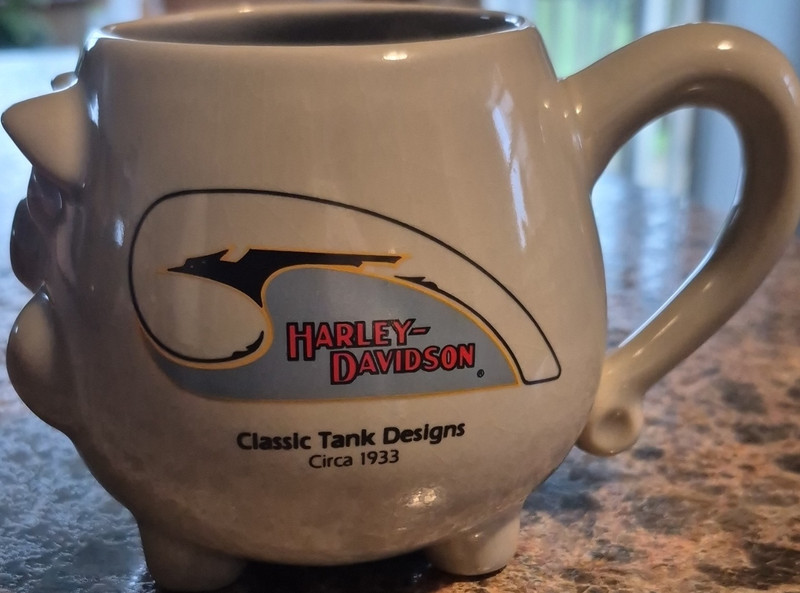 Harley-Davidson Classic Tank Designs Circa 1933 Pig-Shaped Mug Gray