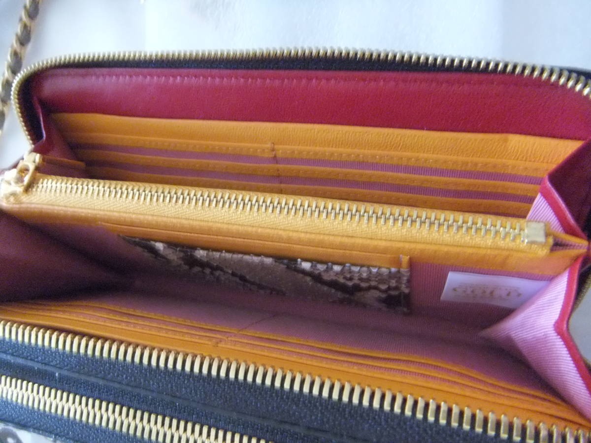 COCOCELUX GOLD Wallet Python Bordeaux Hand Should… - image 5