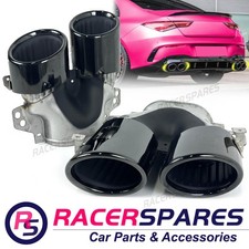 Black Tailpipe Exhaust Tips Pair for Mercedes A Class W177 A35 A45 C118 CLA35