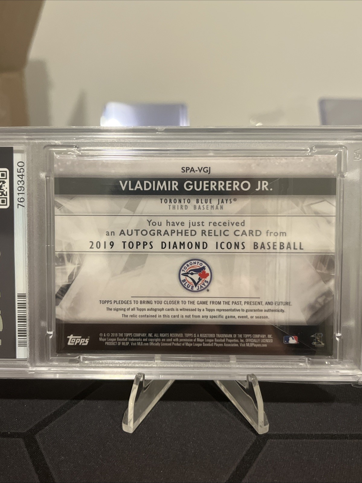 2019 Topps Dimmond Icons Vladimir Guerrero Jr. Rookie Patch Auto PSA 9 10/10🔥🔥 view 6