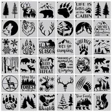 36 Pcs Animal Painting Stencils - Tree, Forest, Mountain Stencils for Paintin...