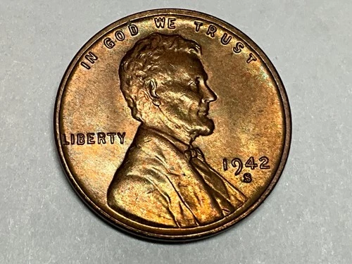 1942 S Lincoln Wheat Cent Good Details and Luster #1