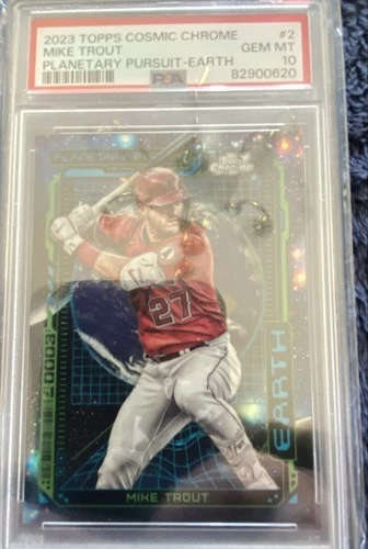 2023 Topps Cosmic Chrome - Planetary Pursuit Mike Trout #PPE-2 Earth psa 10