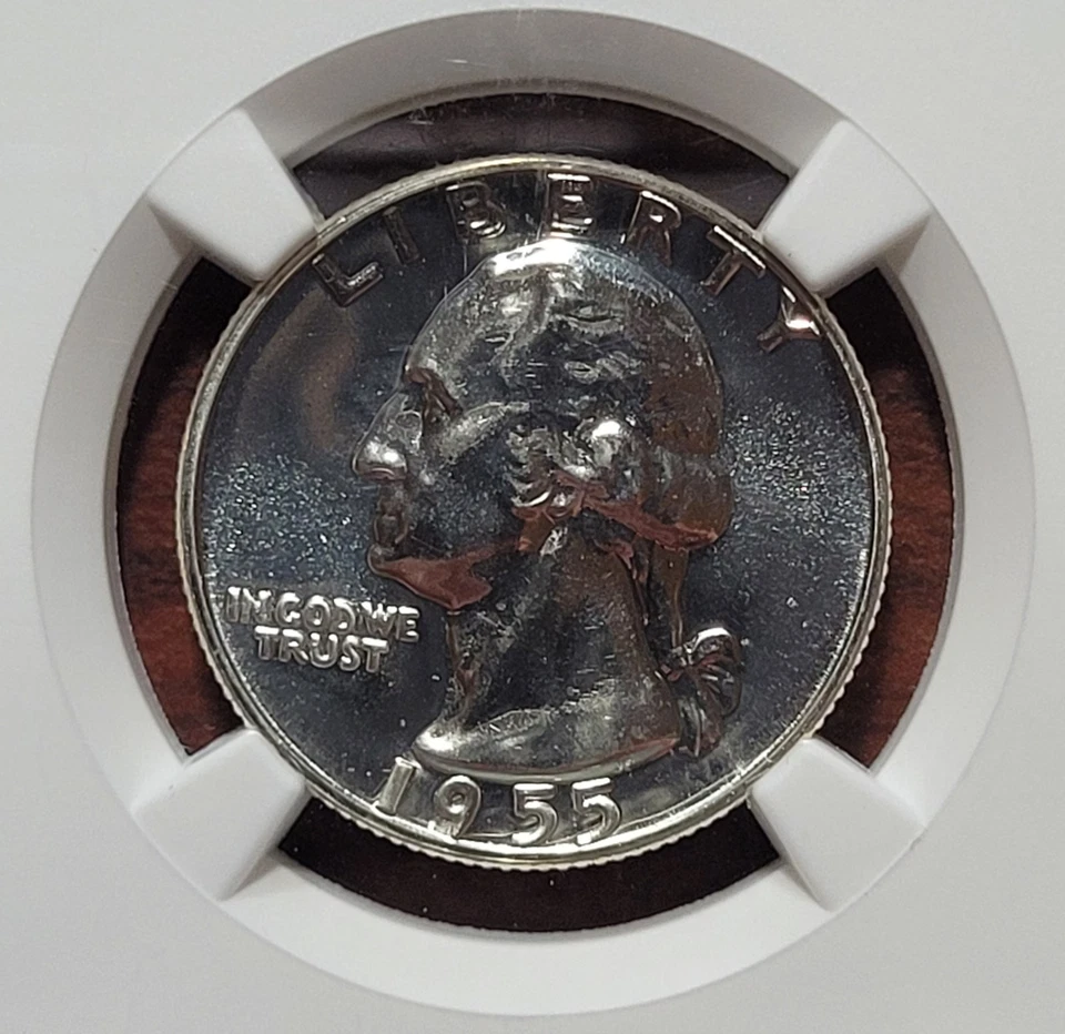 1955 Washington Quarter NGC PF-69 Gem Brilliant Proof PF69 Certified 90% Silver - Image 2 of 4