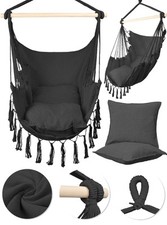 Fauteuil suspendu MalTec chaise de jardin cocoon brésilien avec coussin gris ...