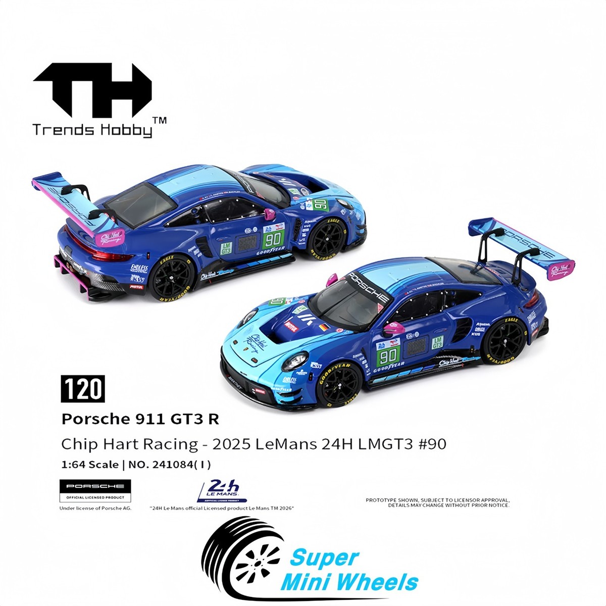MINIGT 1/64 Porsche 911 GT3 R #9 完売品 Trends Hobby 1:64 Porsche 911 GT3 R Le Man 24H 2025 #90 Chip Hart
