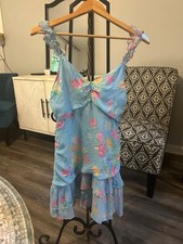 loveShackFancy dress blue with pink size 6