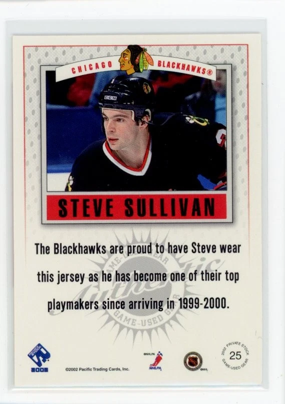 2001-02 Pacific Private Stock #25 Steve Sullivan Game Gear - Image 2 of 2