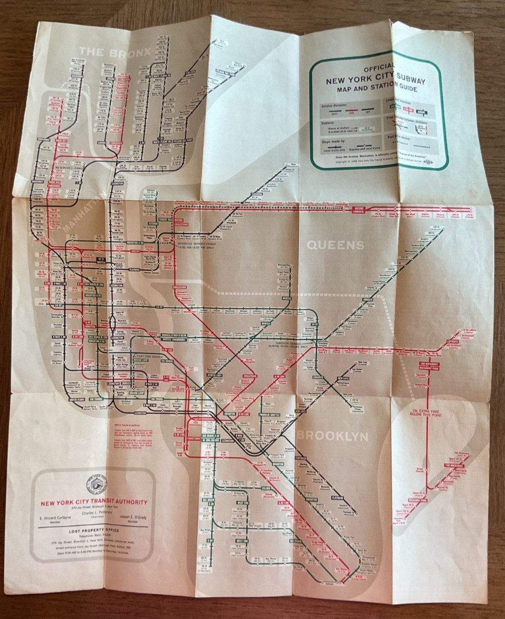 Vintage 1959 Edition - Official New York Subway Map and Guide