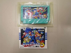 Capcom Rockman 5 Blues Trap Famicom Game, Box Slight Fading, Used