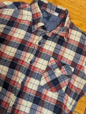 Vintage Sears Plaid Shirt - XL Tall 17 1/2 - Long Sleeve Button Up Cotton Blend