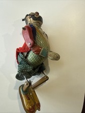 Vintage 1930's J. Chein Tin Litho Clown Toy Works Made In USA