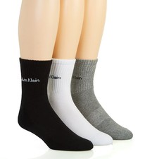 Calvin Klein 231QT Cushion High Quarter Socks - 3 Pack Grey Heather O/S 