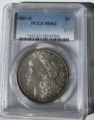 1885 O  Morgan Silver Dollar PCGS MS62 W/ Toning