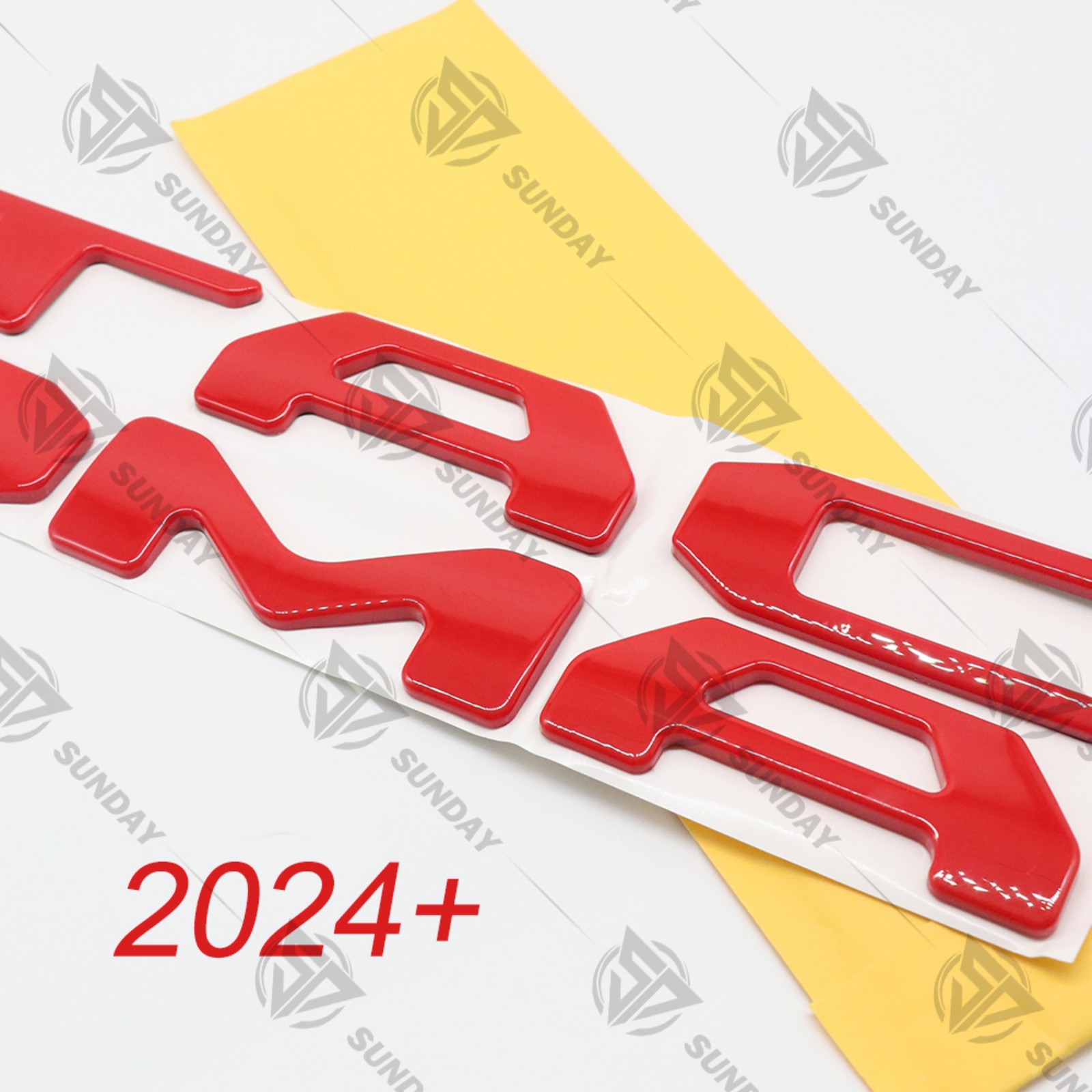 For 2024-25 Tacoma Tailgate Insert Emblem Letters Rear Trunk 3D Raised Gloss Red