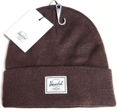Herschel Supply Co Elmer Box Beanie One Size in Brown Cuffed Ribbed Knit NWT