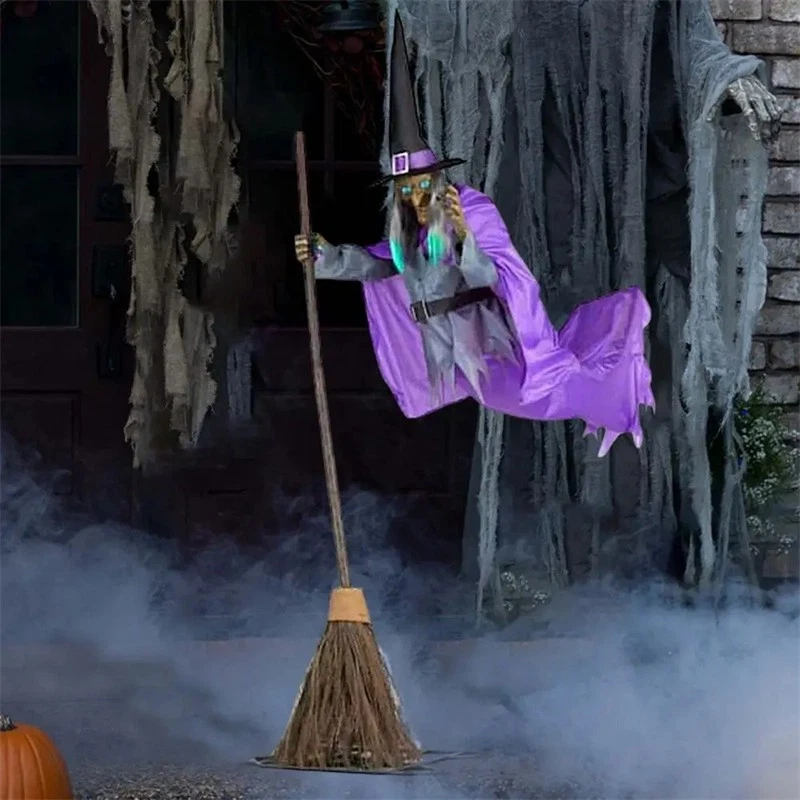 Halloween Flying Witch Ghost Animatronic – Outdoor Scary Hanging Decoration - Image 3 of 4
