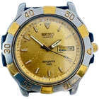 Vintage Seiko 7N43-8020 Two Tone Day Date Sports 150 Men's Quartz Wristwatch