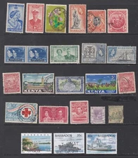 British Colonies: Various: Unchecked lot of 24 stamps.  Minr/Used   Lot F1971