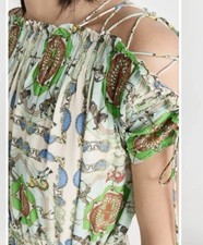 NWT Tory Burch Printed Silk Dress Midi Mint Garden Party $578 Carousel 10