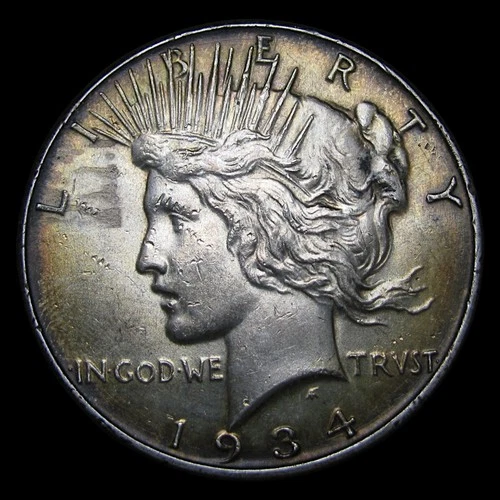 1934 Peace Dollar Silver  ---- Unc Details Coin ---- #PP389