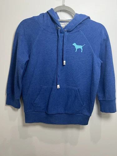 UNDERCOVER Felpa con cappuccio ROSA Victorias Secret blu manica 3 4 cuore segno di pace taglia XS