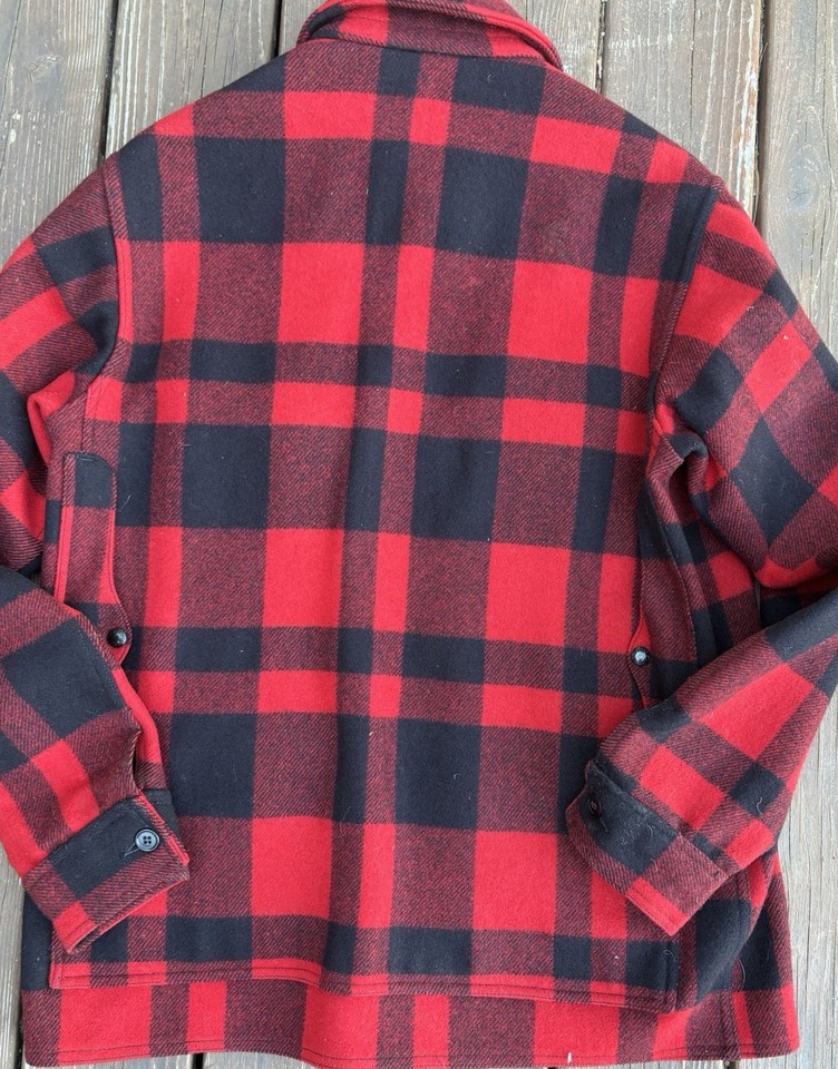 Vintage Cabela's Double Mackinaw laine veste homme rouge à carreaux rouge chasse cruiser