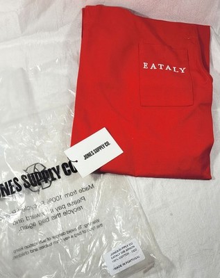Jones Supply Co Eataly Bib Apron 100% Cotton - Red - 33'' Long