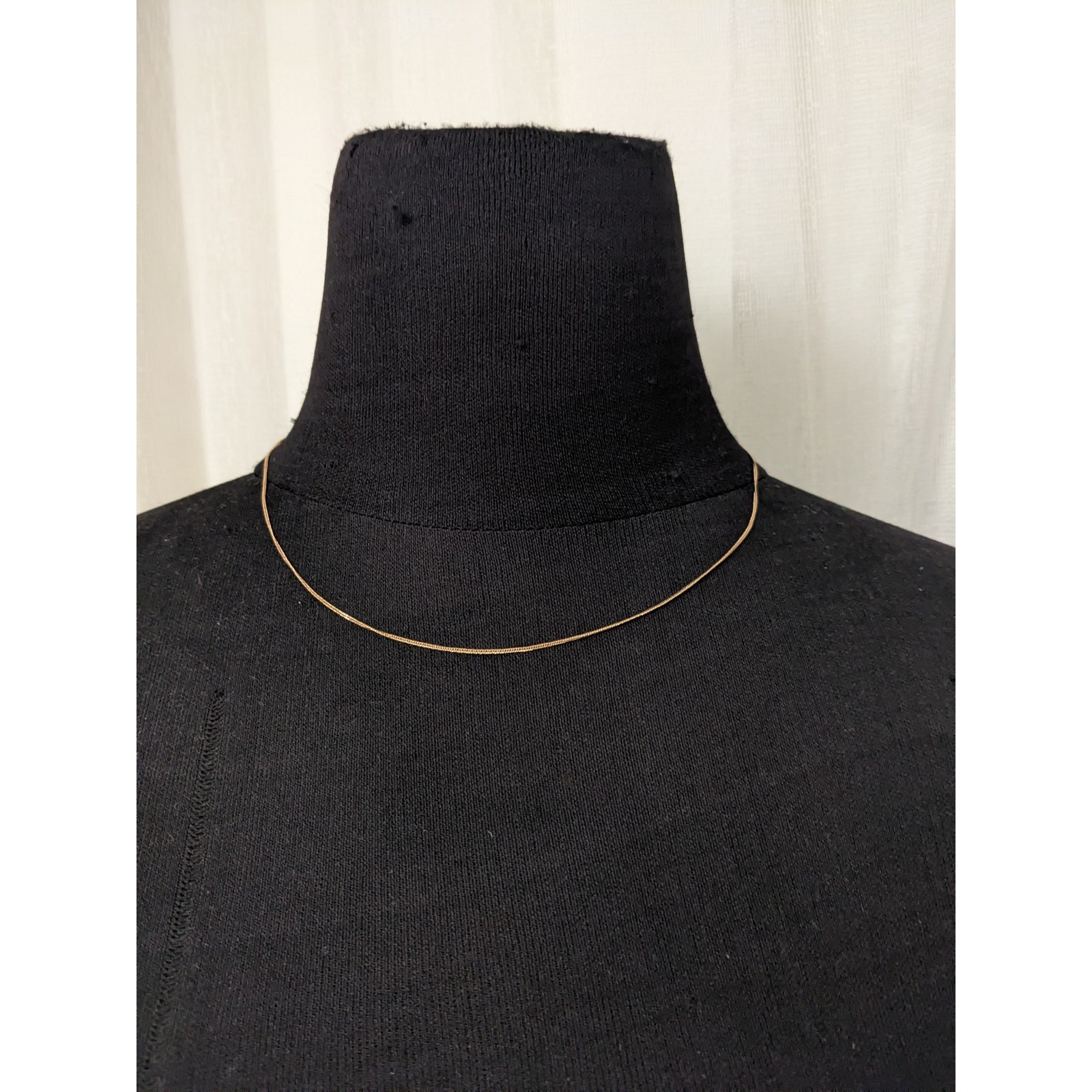 Vintage 14k Rose Gold Ultra Dainty Thin Simple Chain Necklace 17.75in