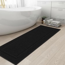 Black Bathroom Runner Rug 24x60 In Non Slip Washable Floor Mat Carpet 2x5