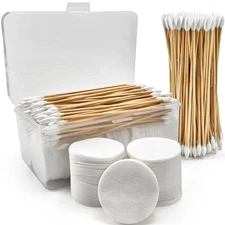 600PCS Round Gun Cleaning Patches and 200PCS Swabs - 800-Piece Rifle/Pistol C...