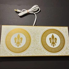 Vintage Electric Warming Tray Dual Burners Gold Fleur-De-Lis Design Plug-In-VTG