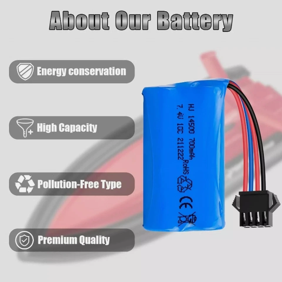 1Pc 7.4V 15C 700mAh Li-ion Rechargeable Battery for RC Car Drift Monster Truck - Image 3 of 4