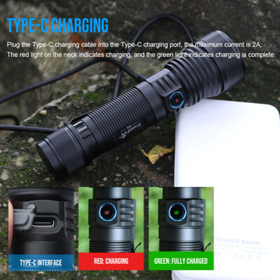 TrustFire E6 550M Zoomable LED Flashlight 1500LM Magnetic Rechargeable Torch L