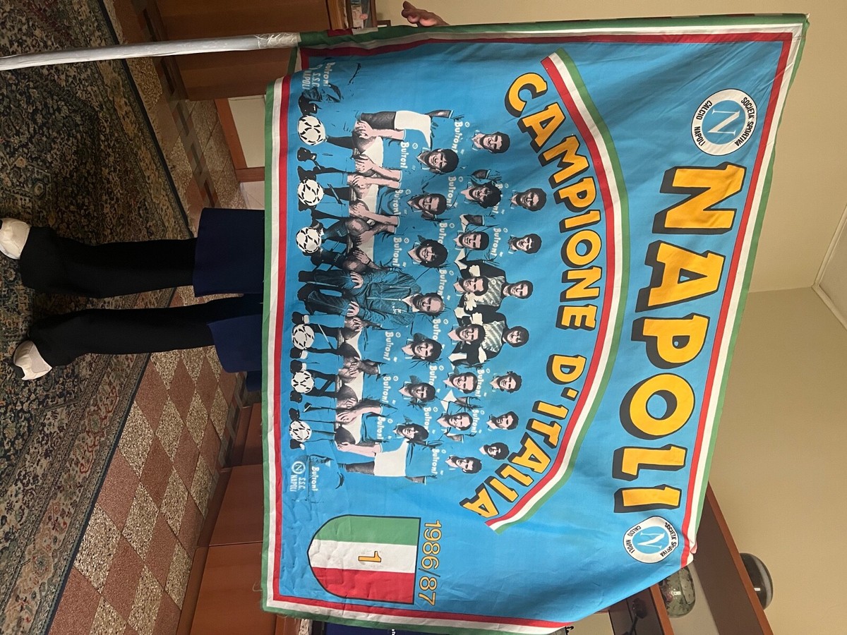 napoli bandiere calcio scudetto e uefa 1989 + coppa italia