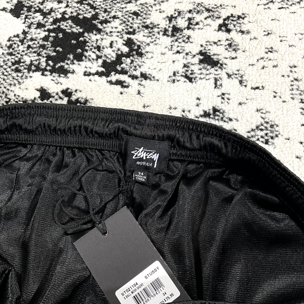 BRAND NEW STUSSY 8 BALL MESH SHORTS BLACK - 34 - DEADSTOCK