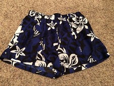 Vintage Undergear Athletic Club Blue Black Floral Swim Suit Trunks Men's L