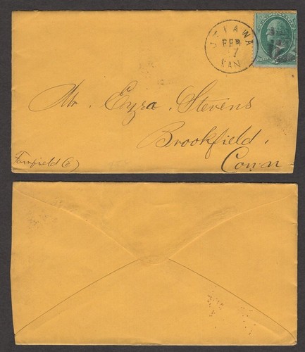 Old Fancy Cancel Cover – Ottawa, Kansas