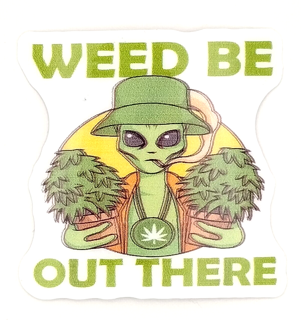 エイリアン420 UV安全雑草 外にビニールステッカー 大麻ステッカー 雑草愛好家
