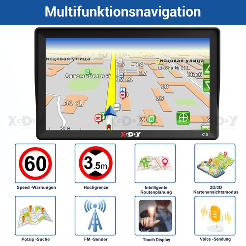XGODY 9 Zoll LKW PKW GPS Navigationsgerät Auto Navi Sat Bluetooth EU Karte DE - Bild 12 von 16