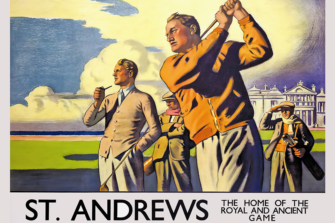 St.Andrews Royal and Ancient Vintage Golf Game Travel Wall